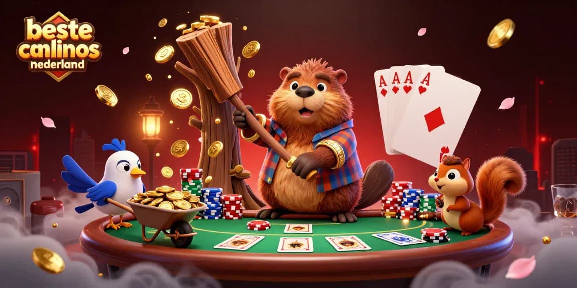 Engage with the beste online casinos nederland through gold coins raining from trees in this vibrant illustration