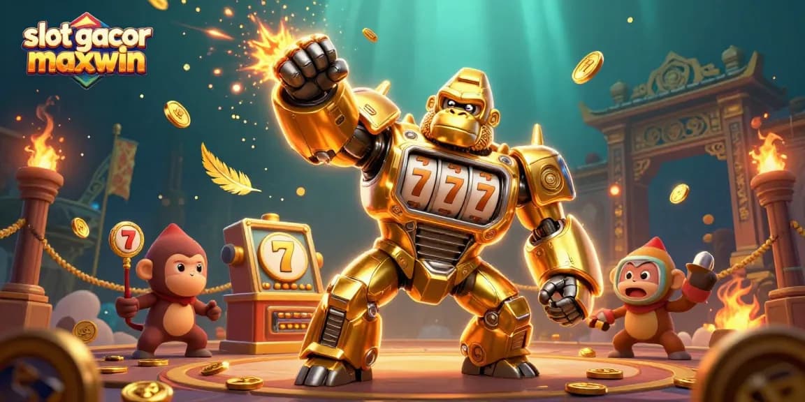 Experience thrilling wins with slot gacor maxwin in this action-packed 3D casino illustration.