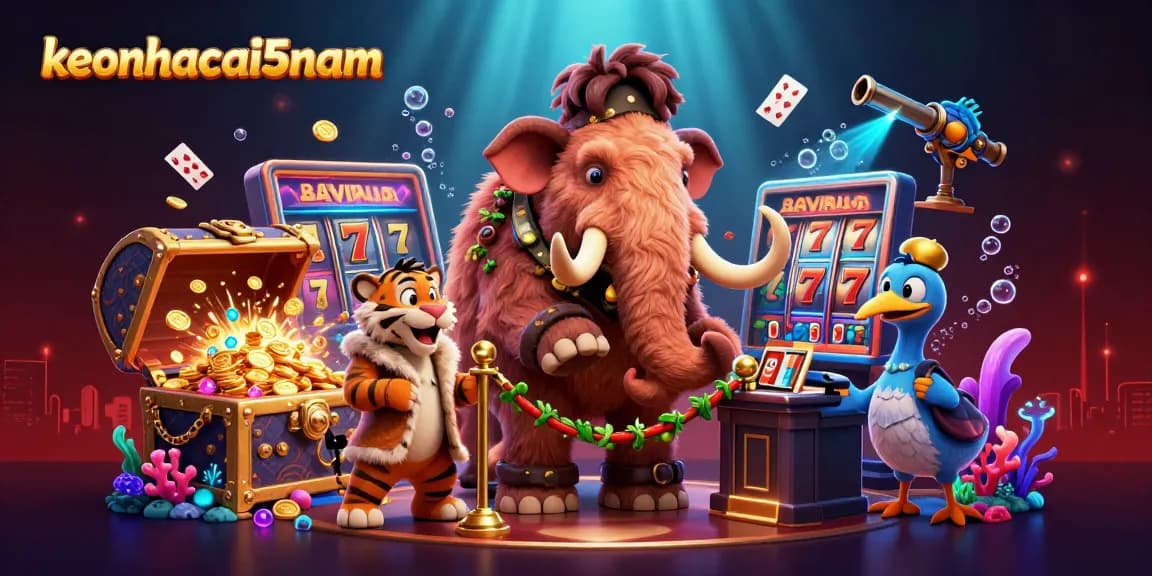 Experience the thrill of slots with keonhacai5nam's vibrant casino bouncer scene featuring engaging elements.
