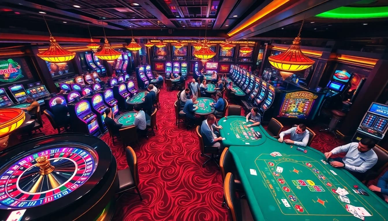 Experience the thrill of gambling at rajatoto88 with vibrant casino tables and excited players.