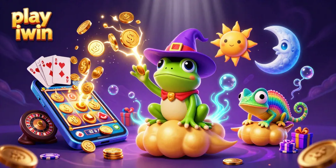 Play iwin with excitement as the weather wizard frog unleashes golden coins and vibrant gaming action!
