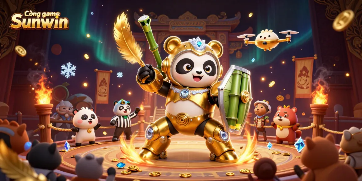 Engage in thrilling gameplay at Cổng game Sunwin with dynamic mech-suit panda action.