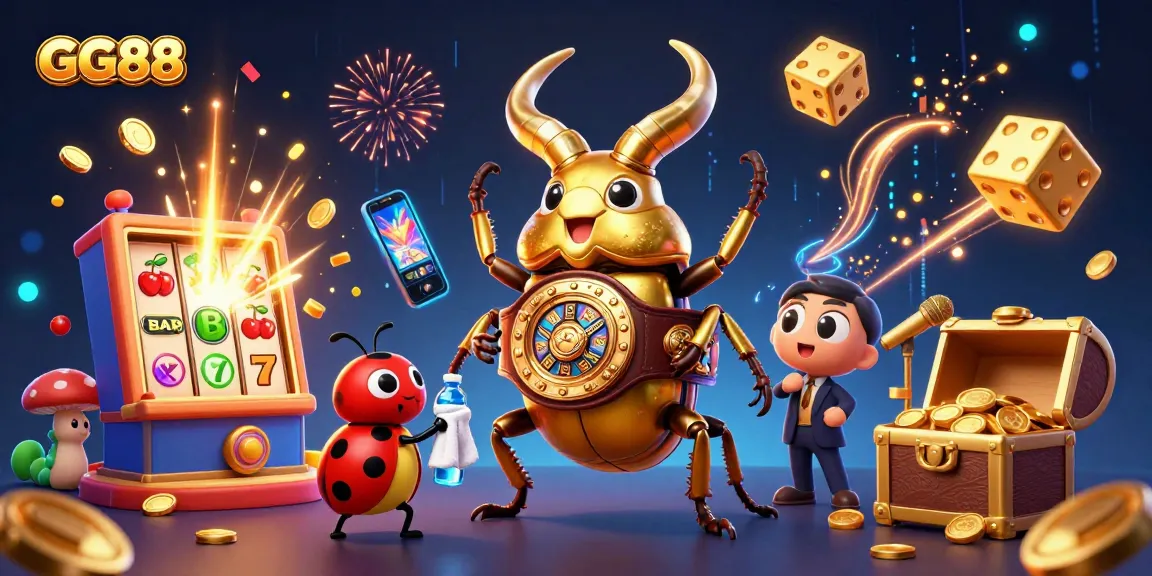 Experience thrill with GG88's animated characters in a vibrant casino scene full of action.