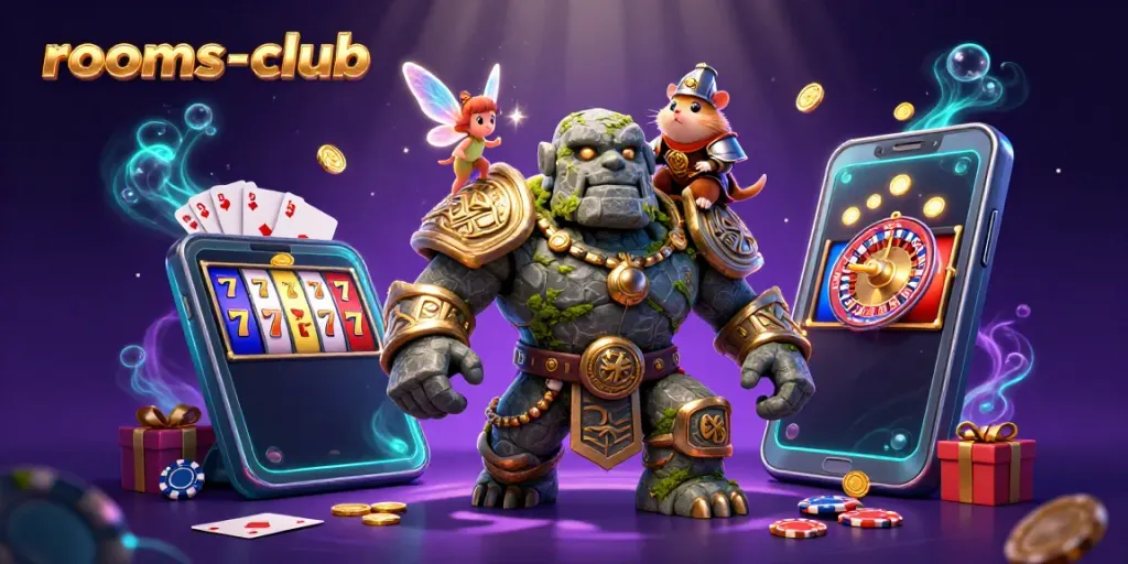 JANDA4D aksi permainan slot dengan golem batu berhiaskan rune emas dan peri, menjadikan rooms-club lebih menarik.