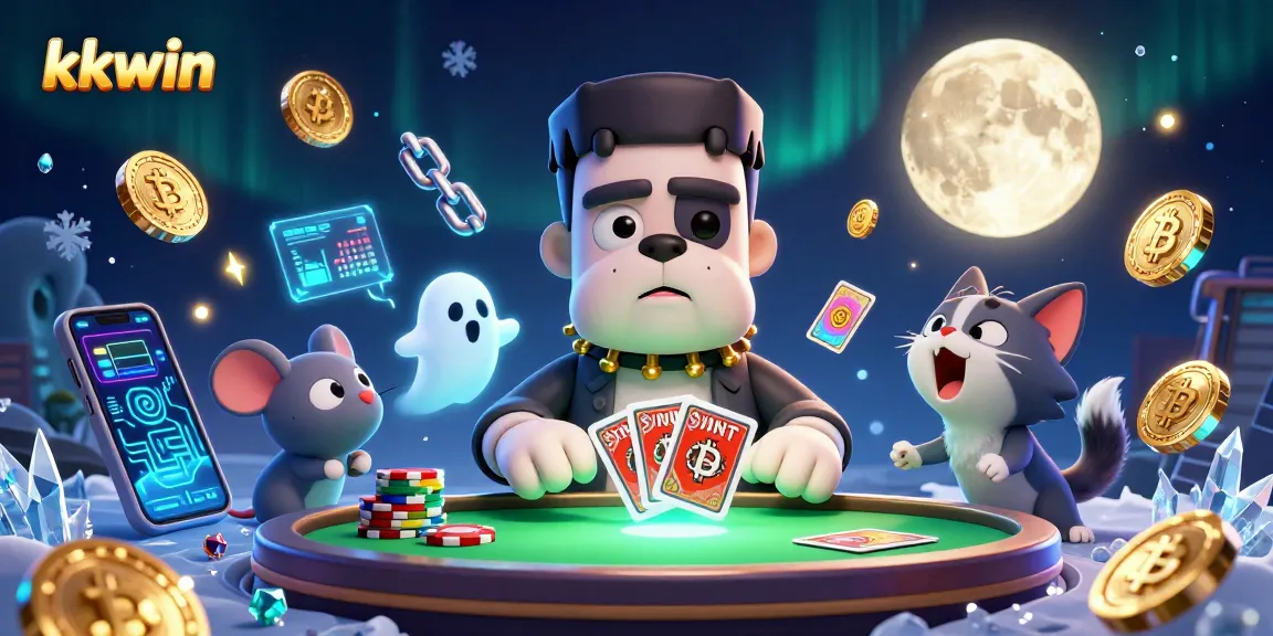 Engage with kkwin's thrilling card games led by a unique Frankenstein bulldog dealer!