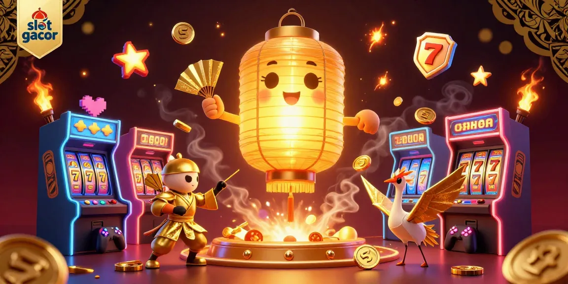 Experience thrilling slot gacor action in a vibrant casino scene filled with engaging characters and rich game elements.