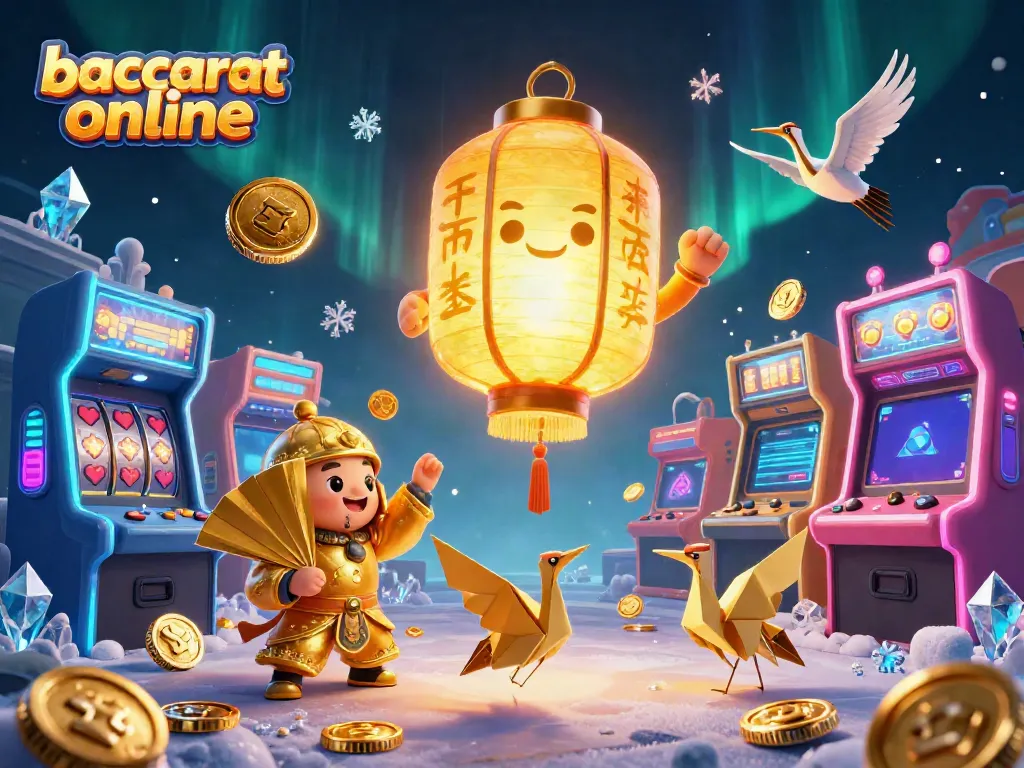 Experience baccarat online in a vibrant casino atmosphere full of color and energy.