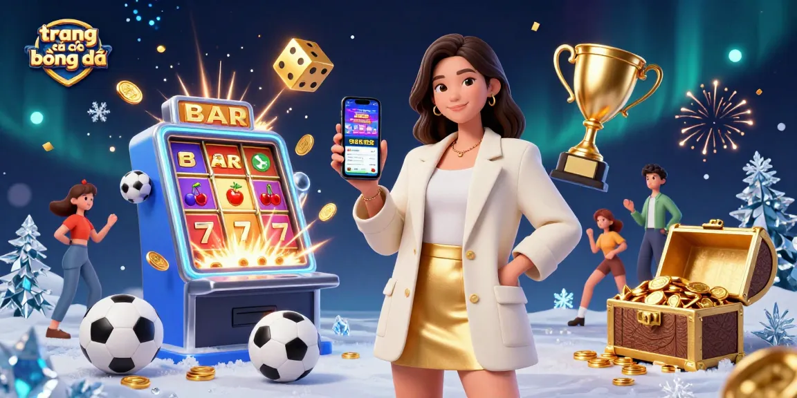 Engage in trang cá cược bóng đá with smartphone betting, sports balls, and a dynamic casino atmosphere.