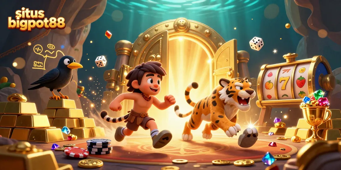 Compete to win at situs bigpot88 with caveman and sabertooth tiger in prehistoric casino.