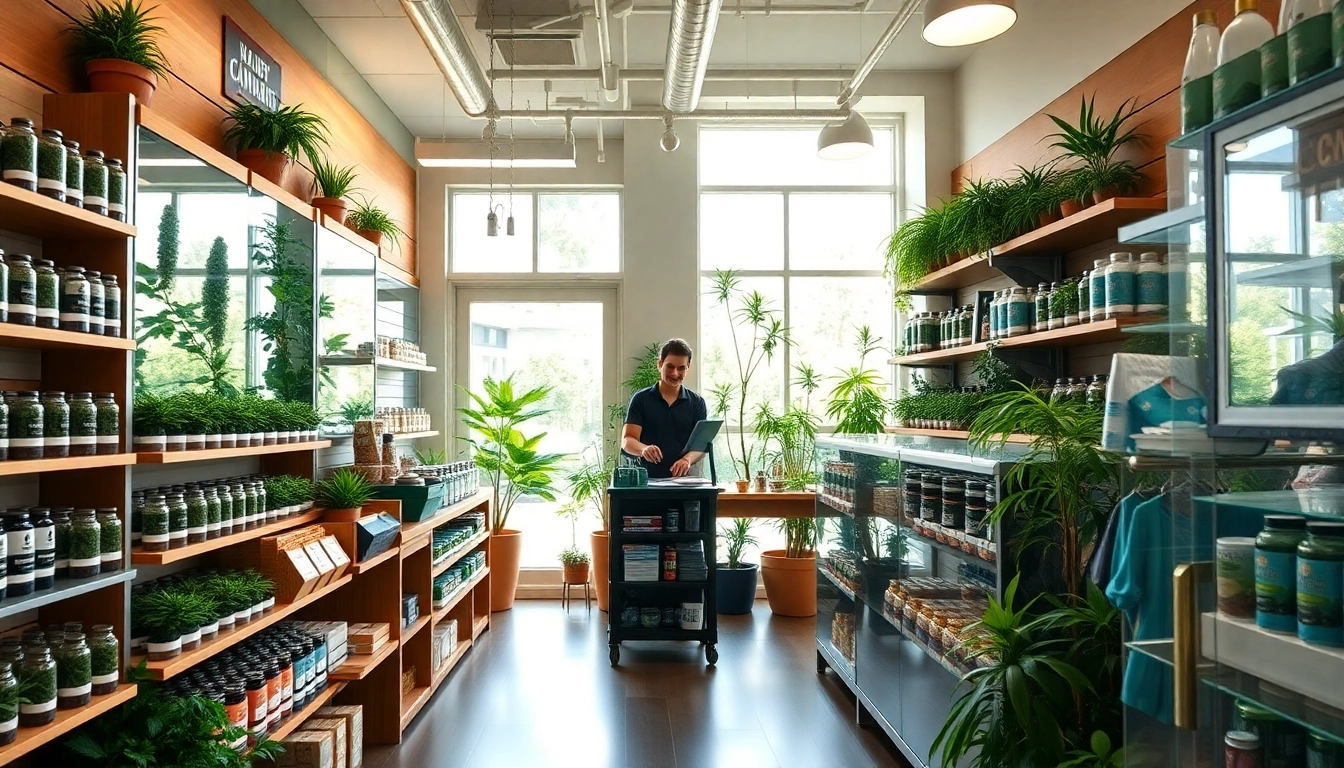 Find weed stores near me with a friendly atmosphere, showcasing various cannabis products.