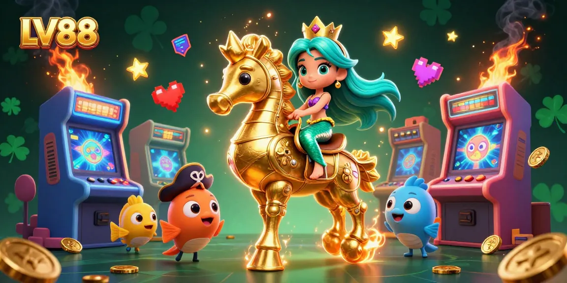 Engage with LV88's thrilling underwater adventure featuring a mermaid and arcade games.