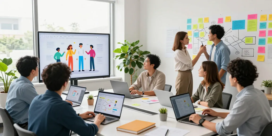 Mixboard AI session in a collaborative workspace with professionals brainstorming on visual concepts.