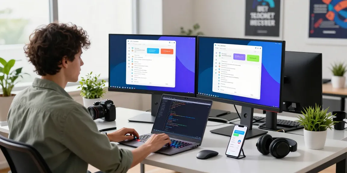 Engaged developer at modern workspace using telegram官网 for innovative software solutions.
