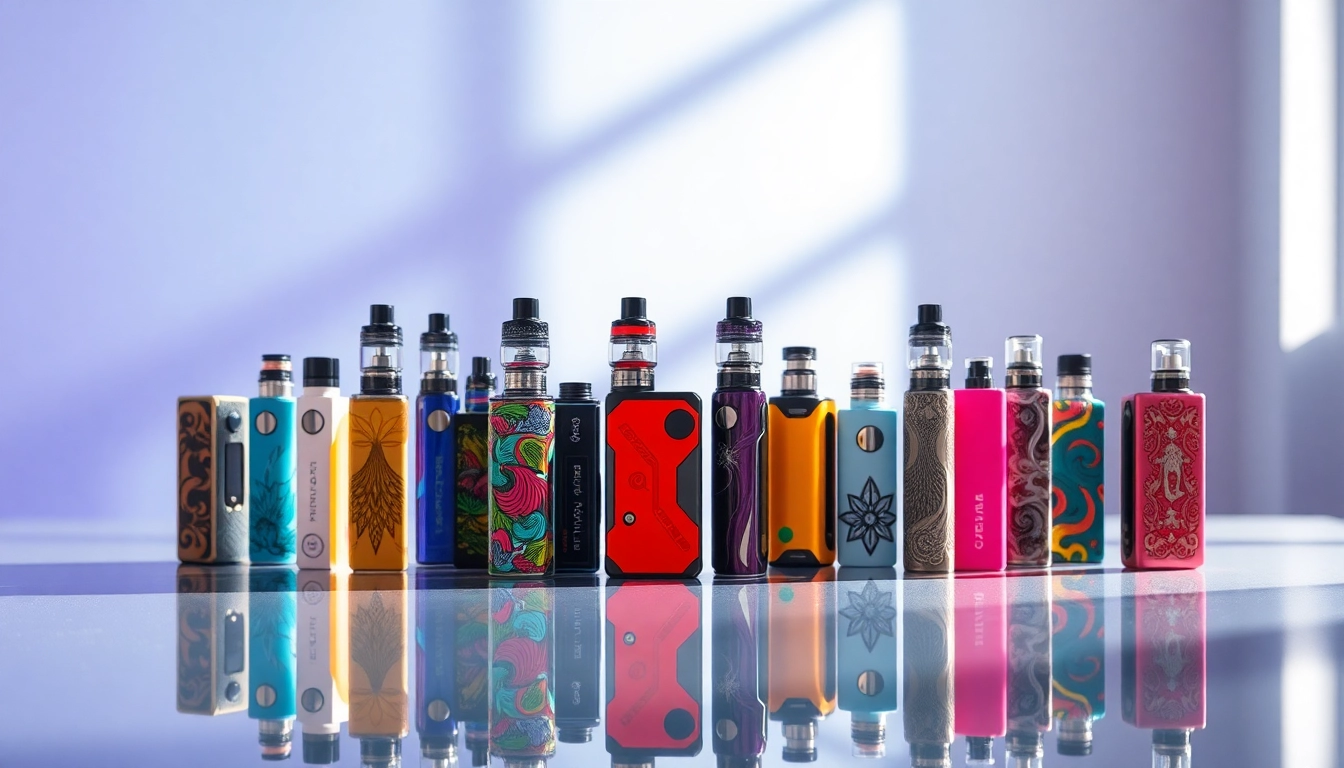 Showcase of colorful disposable vapes showcasing their unique designs and vibrant colors.