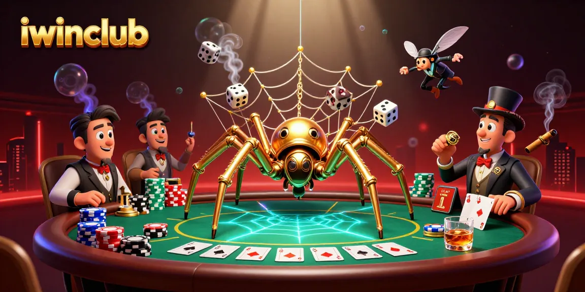 Engage in thrilling games at iwinclub with a unique steampunk-themed gambling illustration.