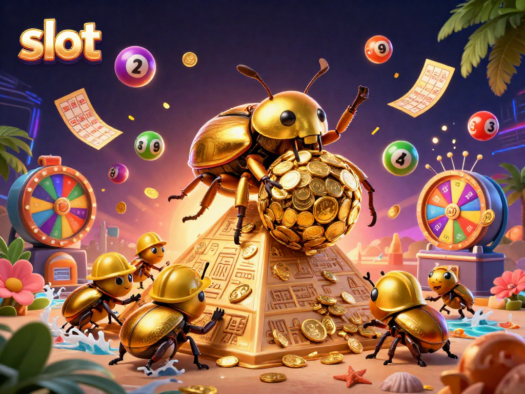 Spin and win with slots featured in a vibrant casino scene showcasing golden coins and dynamic lottery elements.