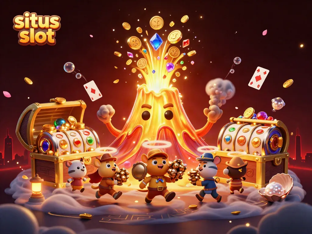 Gali kemenangan di situs slot dengan gunung emas memukau dan penjelajah kecil yang melarikan diri dengan harta karun