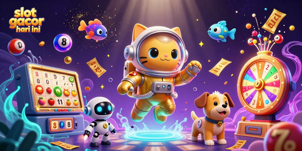 Play slot gacor hari ini with vibrant reels and floating alien elements in a cosmic backdrop.