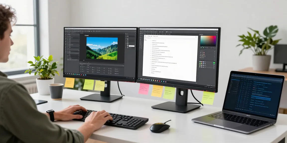 Efficient workspace for snipaste下载 showcasing screenshot software setup and creative tools.