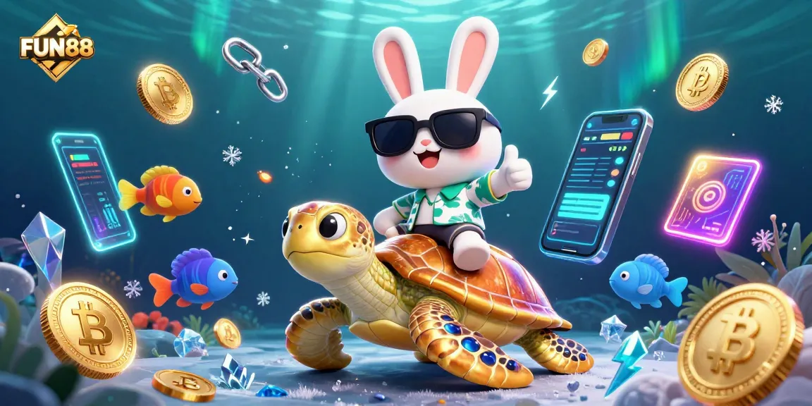 Experience thrilling FUN88 gameplay with vibrant cartoon characters in an underwater casino setting.