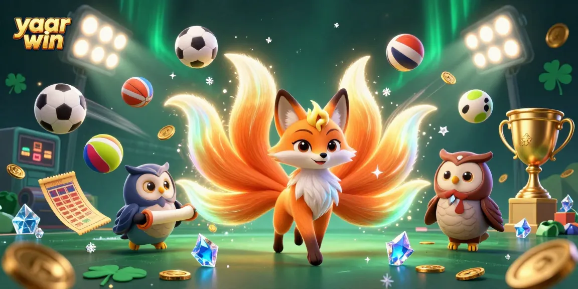 Engage with yaar win's vibrant illustration showcasing sports betting excitement and winning strategies.