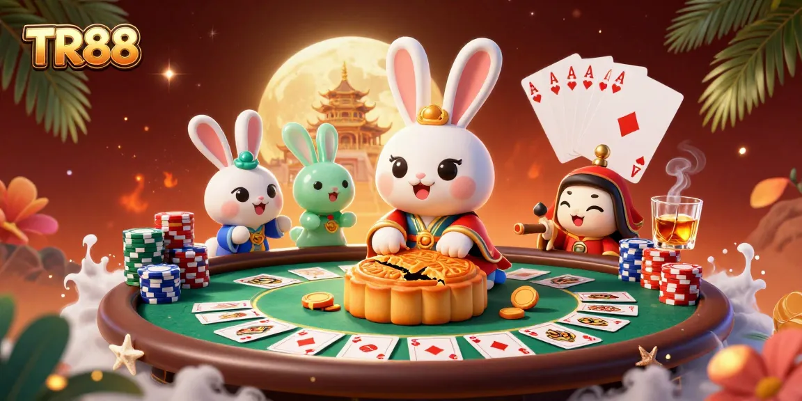 Experience thrilling poker action with TR88's captivating gaming scene featuring iconic symbols.