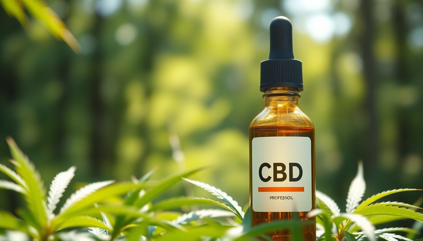 Showcasing a CBD oil bottle surrounded by hemp leaves, emphasizing its natural qualities.