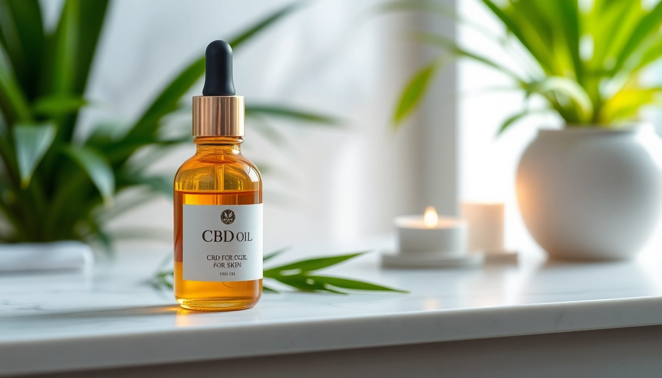 Enhance your skincare routine with CBD oil for skin featured in a calming spa setting.