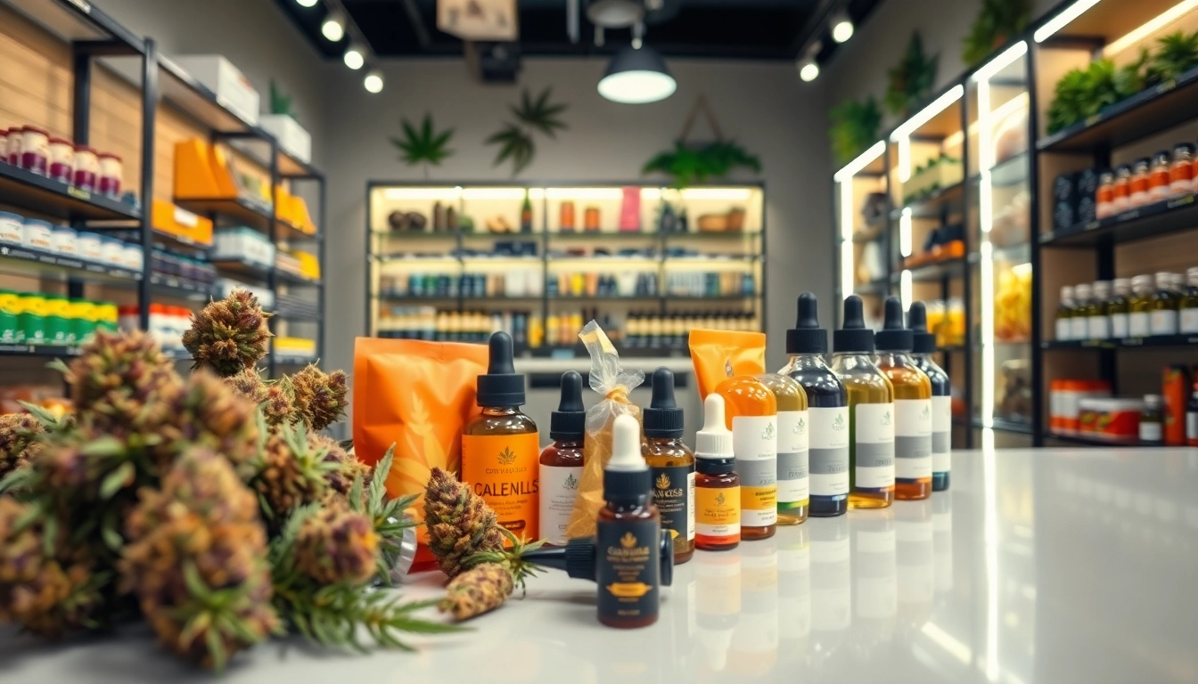 Shop premium products at a welcoming Weed Store with organized displays and vibrant colors.
