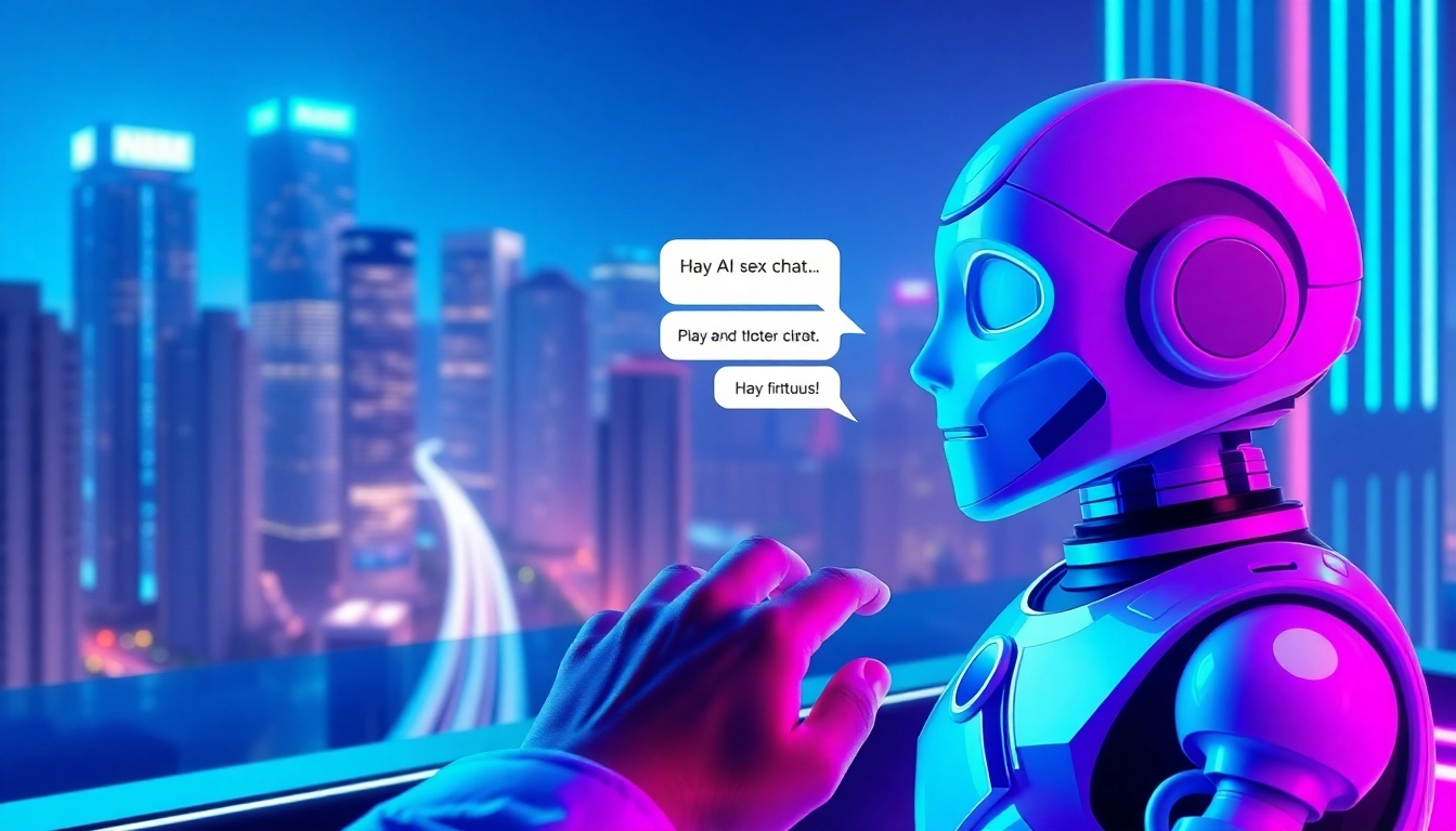 Engaging AI sex chat free experience featuring a chatbot interface in a vibrant digital setting.