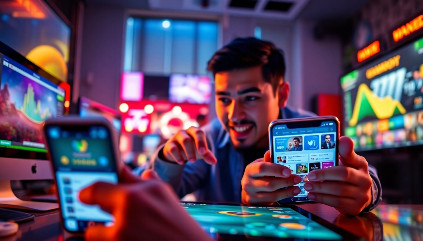 Engaging digital interface of Link TR88 showcasing online gaming experiences on multiple devices.