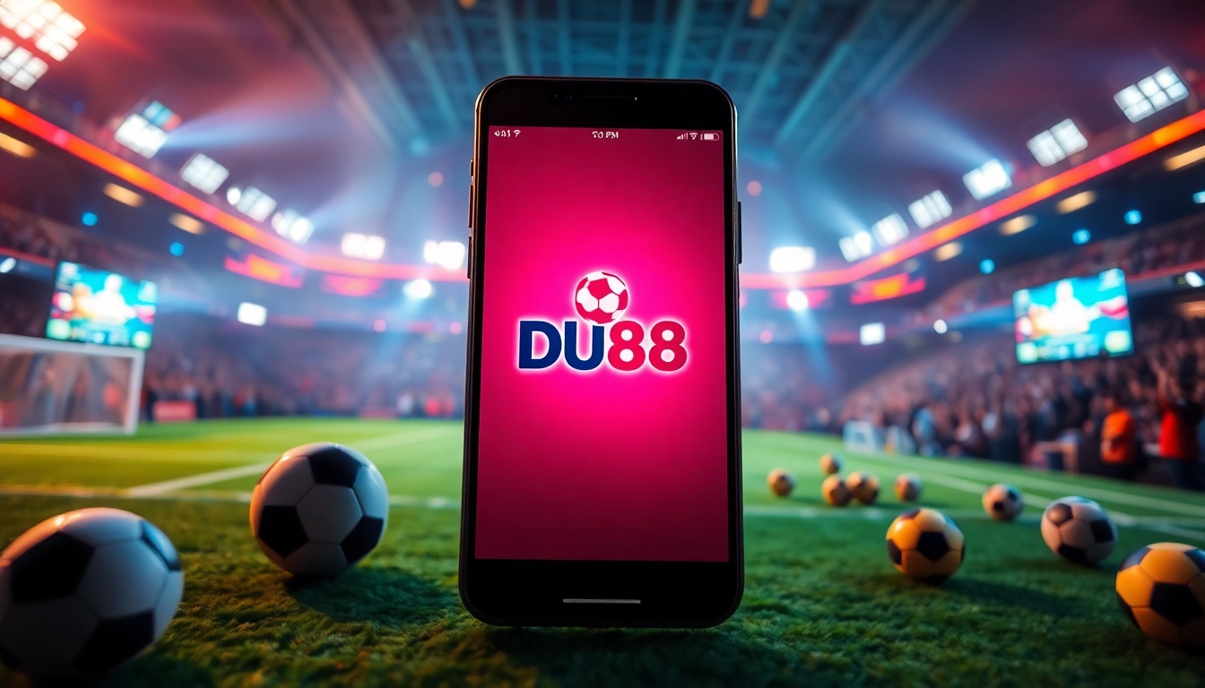 Experience action-packed gaming with DU88's sports betting app interface.