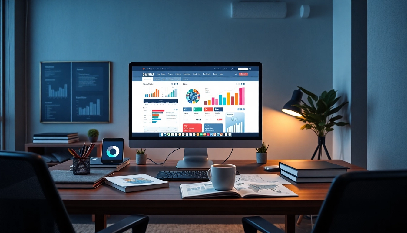 Ecommerce web development NYC showcased in a modern office with a sleek computer and professional ambiance.