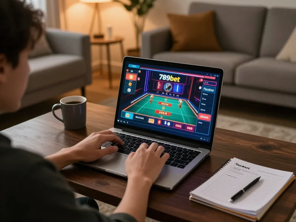 Engaging online gaming session on 789bet with live casino display and strategic notes
