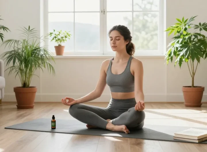 Marketing y Publicidad de productos CBD de calidad en un ambiente de bienestar natural con aceite de CBD y plantas de cáñamo.