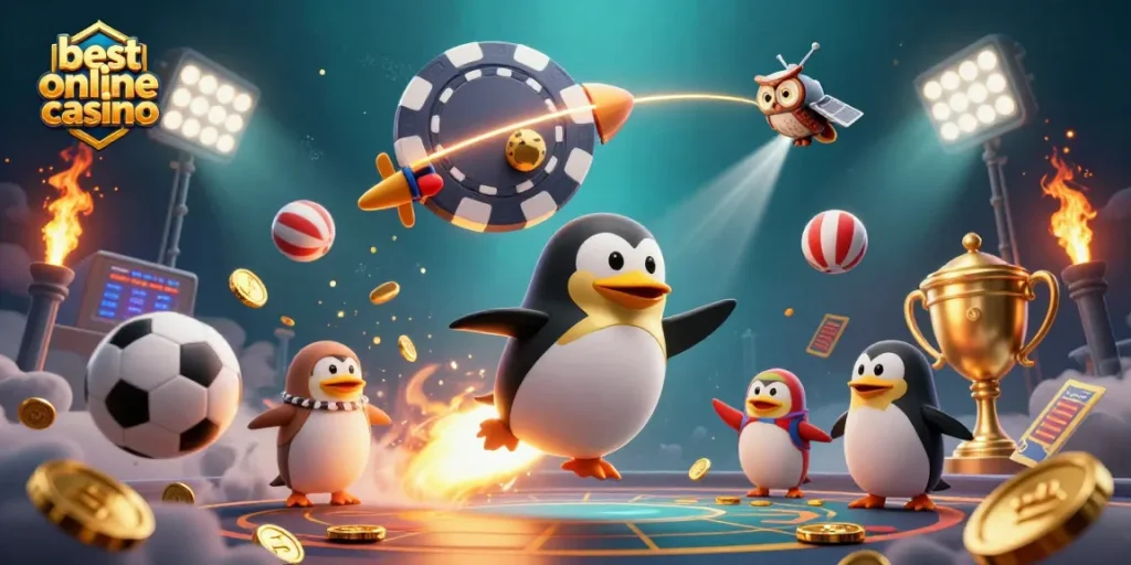 Experience the thrill of the best online casino with our dynamic 3D illustration featuring exciting gaming elements.